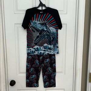 Dinosaur Print Kids Pajamas Size 7/8